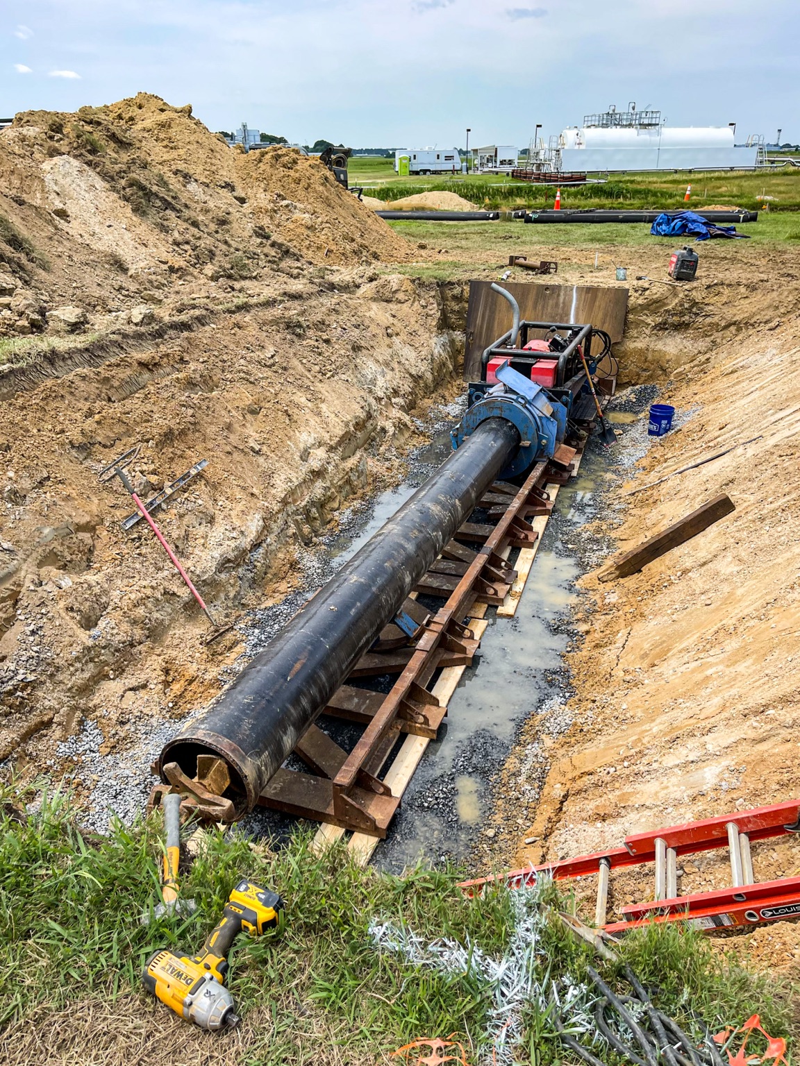Pax River excavator and casing installation