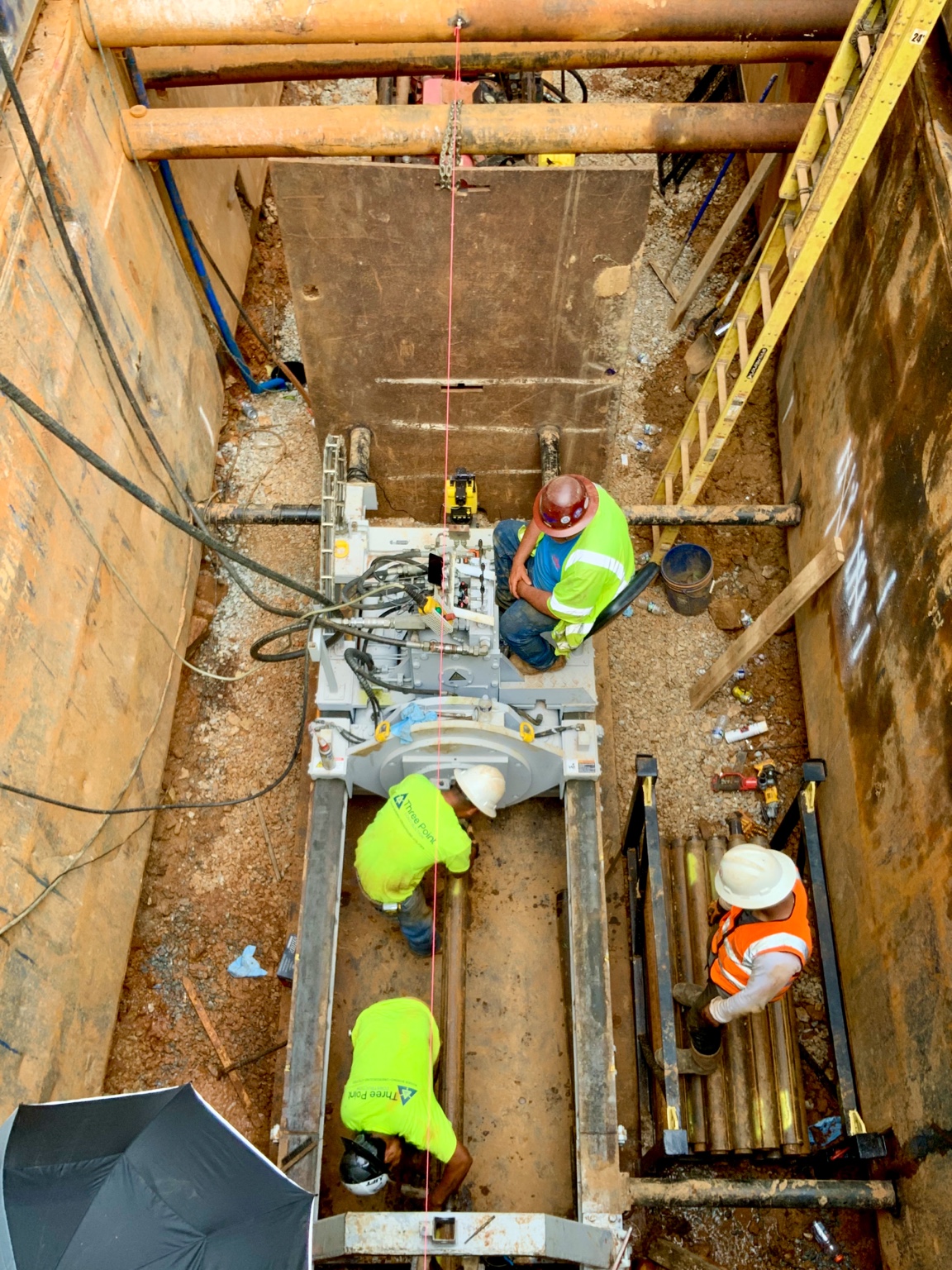 Pilot tube micro-tunneling with laser alignment
